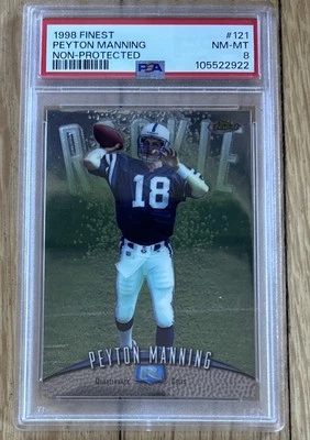 1998 Topps Finest Peyton Manning #121 Non-Protected PSA 8 - Image 1 of 2