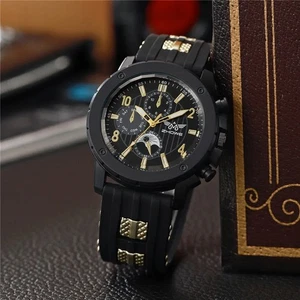 Mode Männer Quarzuhr für Geschenke Slicone Band Outdoor Sport Herren Armbanduhr - Bild 1 von 15
