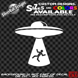 Alien Abduction Custom Vinyl decal Sticker Car Window JDM Area 51 Space ET UFO  - Bild 1 von 1
