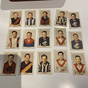AFL-VFL 1949 Kornies Victorian Footballers Cards x 15