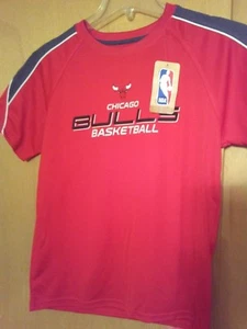 NBA Youth Large Chicago Bulls Black & Red 100% Polyester Tee Shirt NEW! - Picture 1 of 5