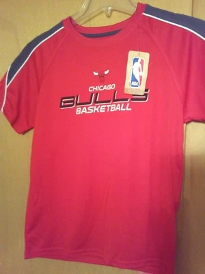 NBA молодежи большой Chicago Bulls черный и красный 100% полиэстер футболка новый! - Изображение 1 из 4