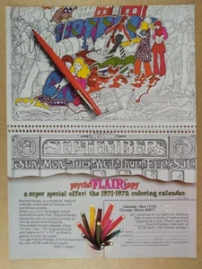 Flair Pen 1971 psychoFLAIR apy calendario oferta anuncio impreso vintage - Imagen 1 de 1