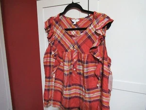 Time And Tru: Girls (Junior) 2XL (20) Ruffle Sleeve Tank Blouse / NWT - Picture 1 of 6