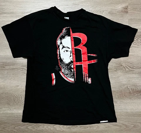 Houston Rockets James Harden Majestic Tshirt Adult Black Extra Large XL Logo Cover