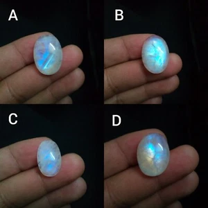 Unique Rainbow Moonstone Cabochon Oval Shape Loose Gemstone Jewelry For Making - Picture 1 of 13