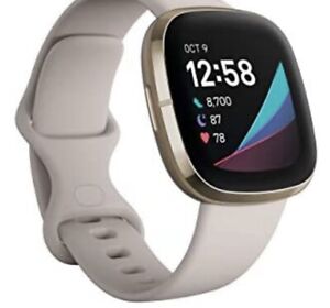 Fitbit Sense Advanced Health Smartwatch - Lunar White/Soft Gold Stainless Steel