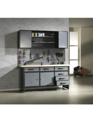 Werkstatt Set Werkbank mit 6 mit Hängeschrank - Bild 1 von 4