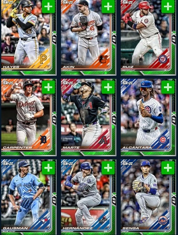 [DIGITAL] Topps Bunt - 2025 Base 25 S1 - Tier 7 Green Lightning - K to Z - Pick - Image 1 of 1