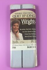 Wrights 117706515 Double Fold Quilt Binding Bias Tape Blue 3yds