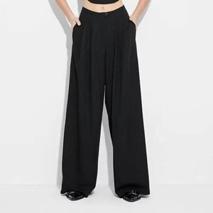 Women's Low-Rise Wide Leg Trousers - Wild Fable™ Color Black Size M - Picture 1 of 4