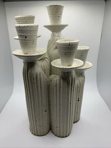 NWOB Modern Studio Ivory Candelabra 10” Brutalist Decor Excellent - Picture 1 of 9