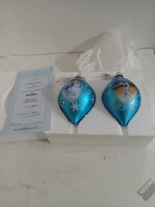 2 Disney Frozen Erbstück Glas Ornament/COA Bradford Exchange - Bild 1 von 4