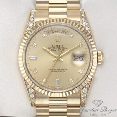 Rolex Day Date 36 mm 18338 1996 Diamanten Gelbgold 750 Automatik Gold - Bild 1 von 2