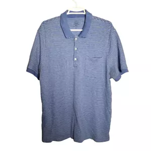 J Crew Poloshirt Herren XL Performance Kurzarm weiß blau gestreift Golf - Bild 1 von 5