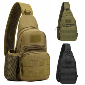 Outdoor Tactical Sling Bag Military MOLLE Crossbody Pack Chest Shoulder Backpack - Picture 1 of 20