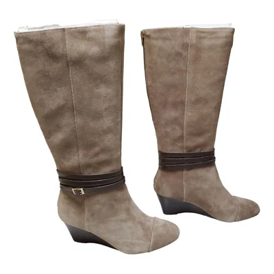 NUEVAS Botas Julianne Hough for Sole Society NILA Gamuza Taupe Cuña Alta Talla 9 M Foto 1 de 4