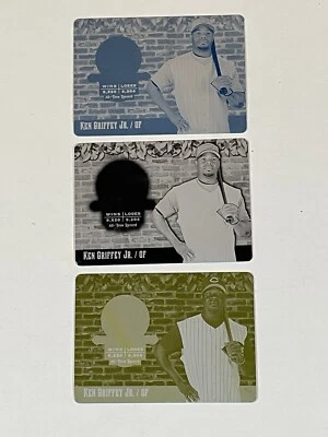 Griffey Jr 2006 UD SPX  1/1, 3-Matching Printing Plates ONE OF ONE #XI-KG - Image 1 of 3