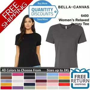 🔥 Bella + Canvas Woman Relaxed Jersey T Shirt Top Short Sleeve  Up To 3XL 6400 - Picture 1 of 205
