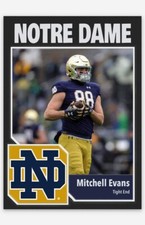 Mitchell Evans NMT Custom Art College Football Card! Notre Dame!
