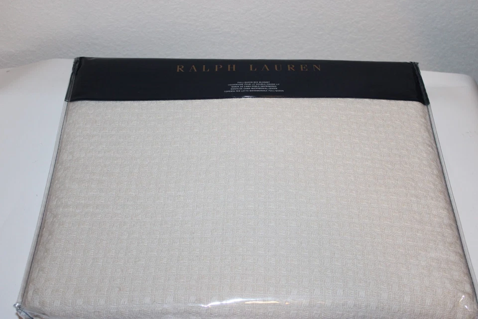 New Ralph Lauren Full/Queen Bed Blanket Annandale Griffth Natural 0026 - Image 1 of 2