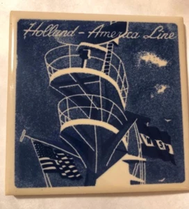 Holland America Cruise Line Delft Blue Crows Nido Posavasos Corcho Regalo Recuerdo - Imagen 1 de 2