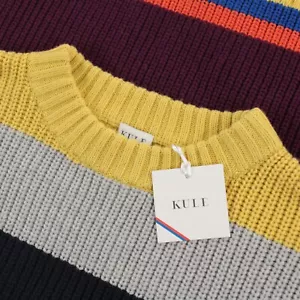 Kule NWT Wool Blend Knitted Crew Neck Sweater Size XS in Multicolor Stripes - Picture 1 of 7