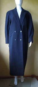 JUNIOR LOOK DAVID JONES - Ladies - Black Wool Blend Long Coat - Size 8 - Picture 1 of 13