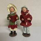Vintage Set of 2 Davar Paper Mache Carolers. Made in Taiwan