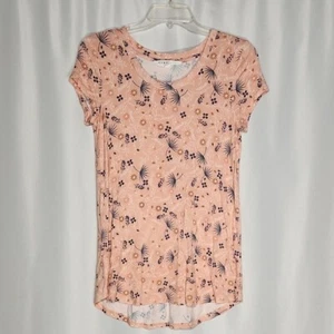 Downeast Floral T Shirt Womens Size Small S Blue Peachy - Picture 1 of 5