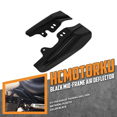 Deflectores de calor de aire de cuadro medio negros para Harley Touring Road King Glide 2001-2008 Foto 1 de 4