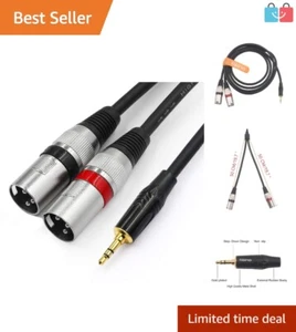 10FT 3.5mm to Dual XLR Cable - Braided Audio Splitter Adapter for Clear Sound - Picture 1 of 9