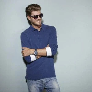 POLO MANICA LUNGA CON CONTRASTO James&Nicholson UOMO FASHION STYLE TOP QUALITY - Imagen 1 de 8