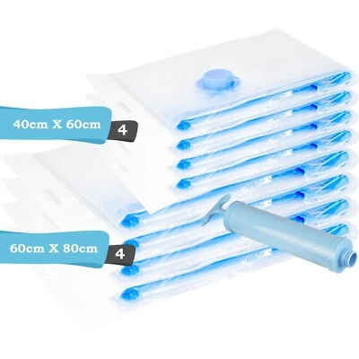 8er-Set Vakuumbeutel Aufbewahrungsbeutel Vakuumsack 40x60/60x80cm + Handpumpe - Bild 1 von 3