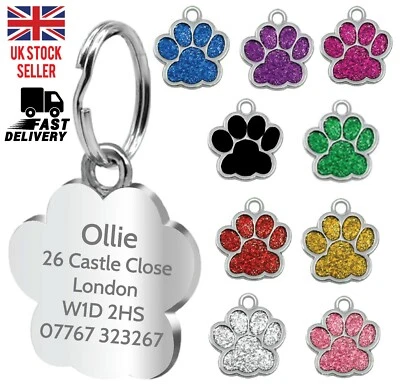 Dog Tag Engraved Personalised Pet Tags Name Disc ID Cat Tags Animal Cat Collar - Image 1 of 4