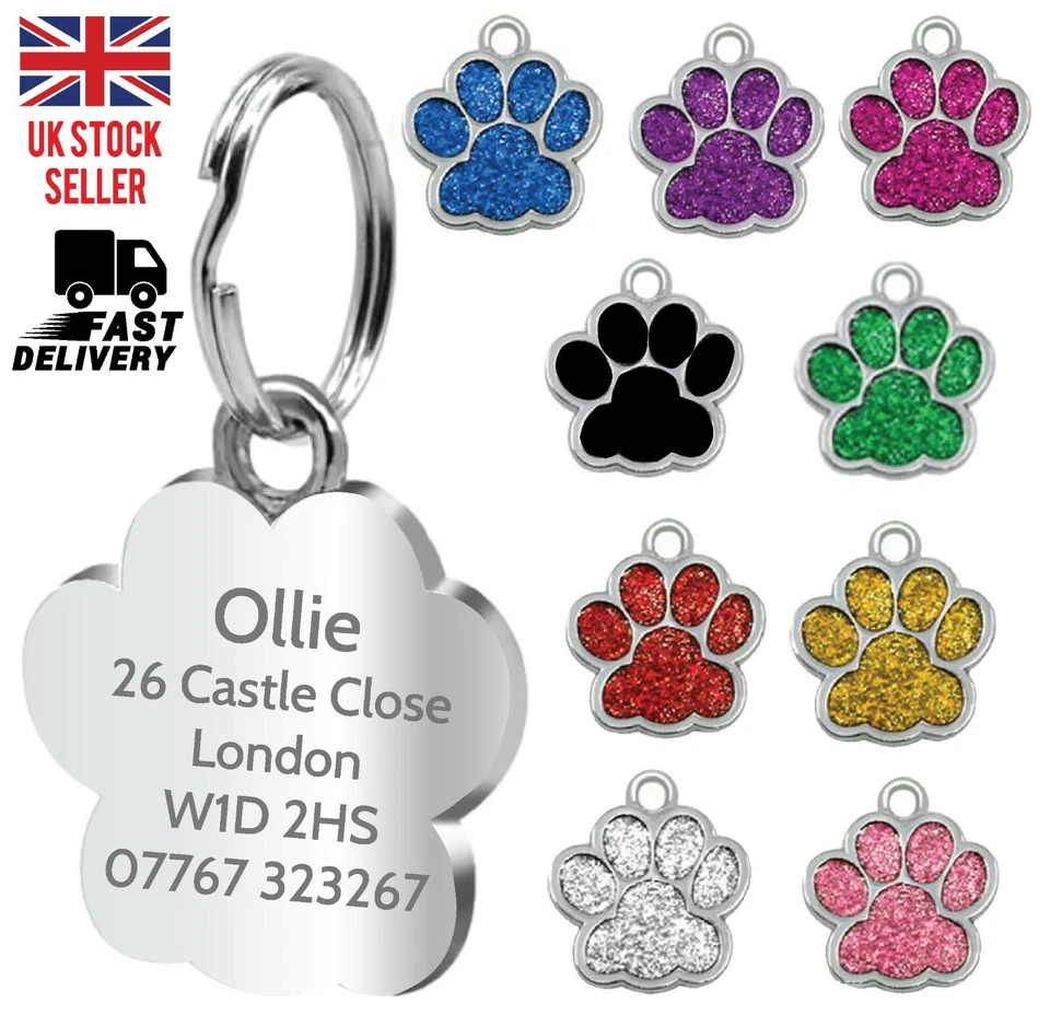 Dog Tag Engraved Personalised Pet Tags Name Disc ID Cat Tags Animal Cat Collar - Image 1 of 4