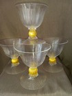 4 WILLIAM GUDENRATH VENETIAN STYLE GOLD LEAF SWIRL GLASS GOBLET DESSERT BOWL   