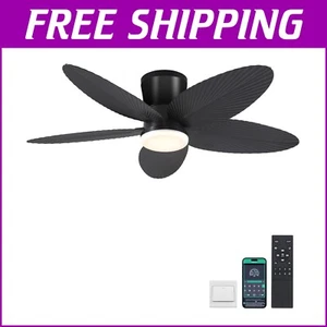 Elegant 42'' Palm Leaf Ceiling Fan with Adjustable Light & Easy Install Blades - Picture 1 of 9