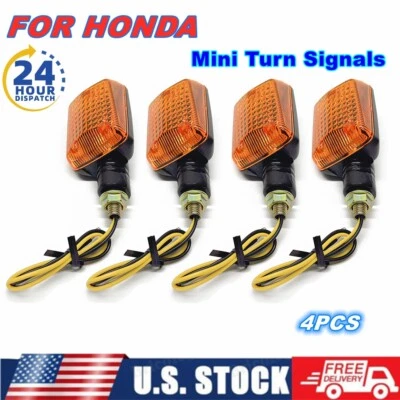 Mini Turn Signals For Honda CB250 350 400 500 650 900 Shadow 750 Nighthawk  4PCS - Image 1 of 4