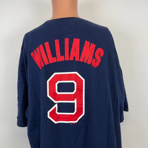 Majestic Ted Williams Boston Red Sox Jersey T Shirt MLB Baseball Blue Size 2XL Cover