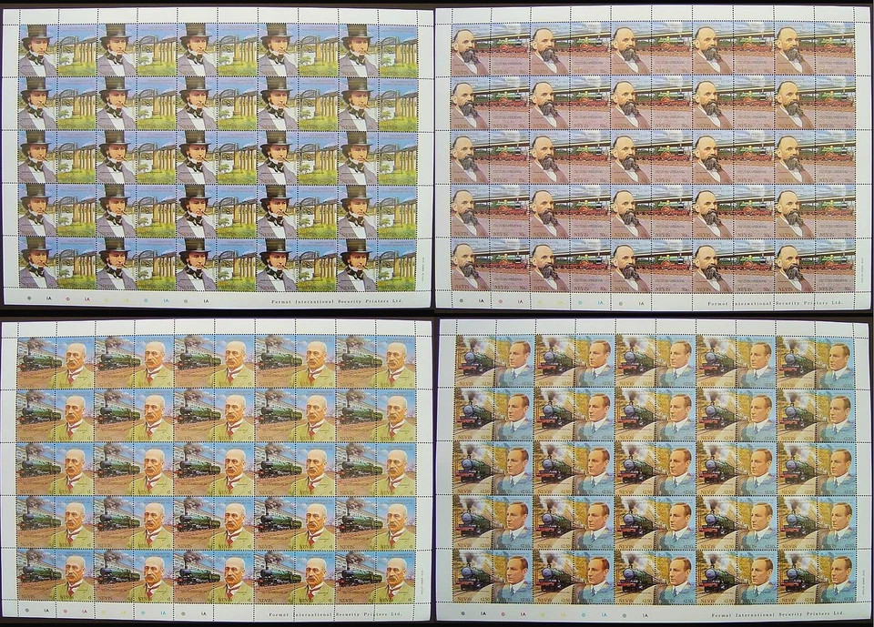 Tren NEVIS 1985 4x Great Western Railway GWR 150 aniversario hojas de 50 sellos Foto 1 de 1