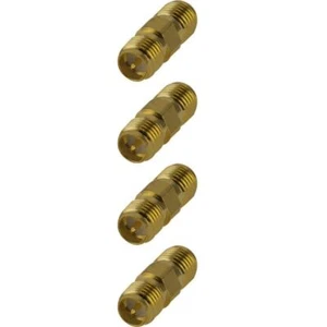 4 Pack of RP-SMA Female to RP-SMA Female Adaptor Nickel Plated/Gold Plated - Picture 1 of 3