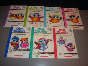 Owl Diaries Series 7 Kids Chapter Book Lot Homeschool Teacher Class AR Elliott - Imagen 1 de 3