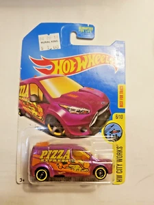 2015 Hot Wheels HW City Works FORD TRANSIT CONNECT Pizza by Mattel 1:64 Scale - Picture 1 of 3