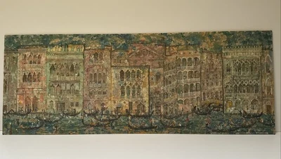 Ross Dickinson Painting Mid Century Modern Large Venice Italy Famous Landscape - Image 1 of 4