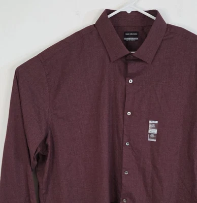 Van Heusen Comfort Performance NWT Mens Wine Tall Fit Dress Shirt 18.5 37/38 - Image 1 of 4