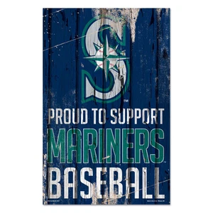 Seattle Mariners Sign 11x17 Wood Proud to Support Design - Picture 1 of 1