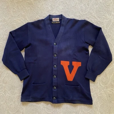 Chaqueta Universitaria De Lana Letterman UVA Universidad de Virginia Años 50 Salón de la Fama Foto 1 de 4