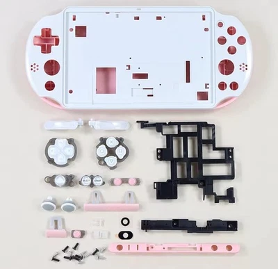 PS VITA 2000 Replacement Parts Housing Shell Front, Rear Buttons PSV Pink /White - Image 1 of 3
