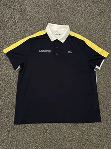 Lacoste Sport Men’s Polo Shirt Navy White Size 8 3XL Tennis PTP 26” Ultra Dry - Imagen 1 de 13